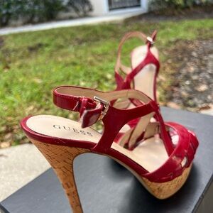 G by Guess Red Strappy Heels